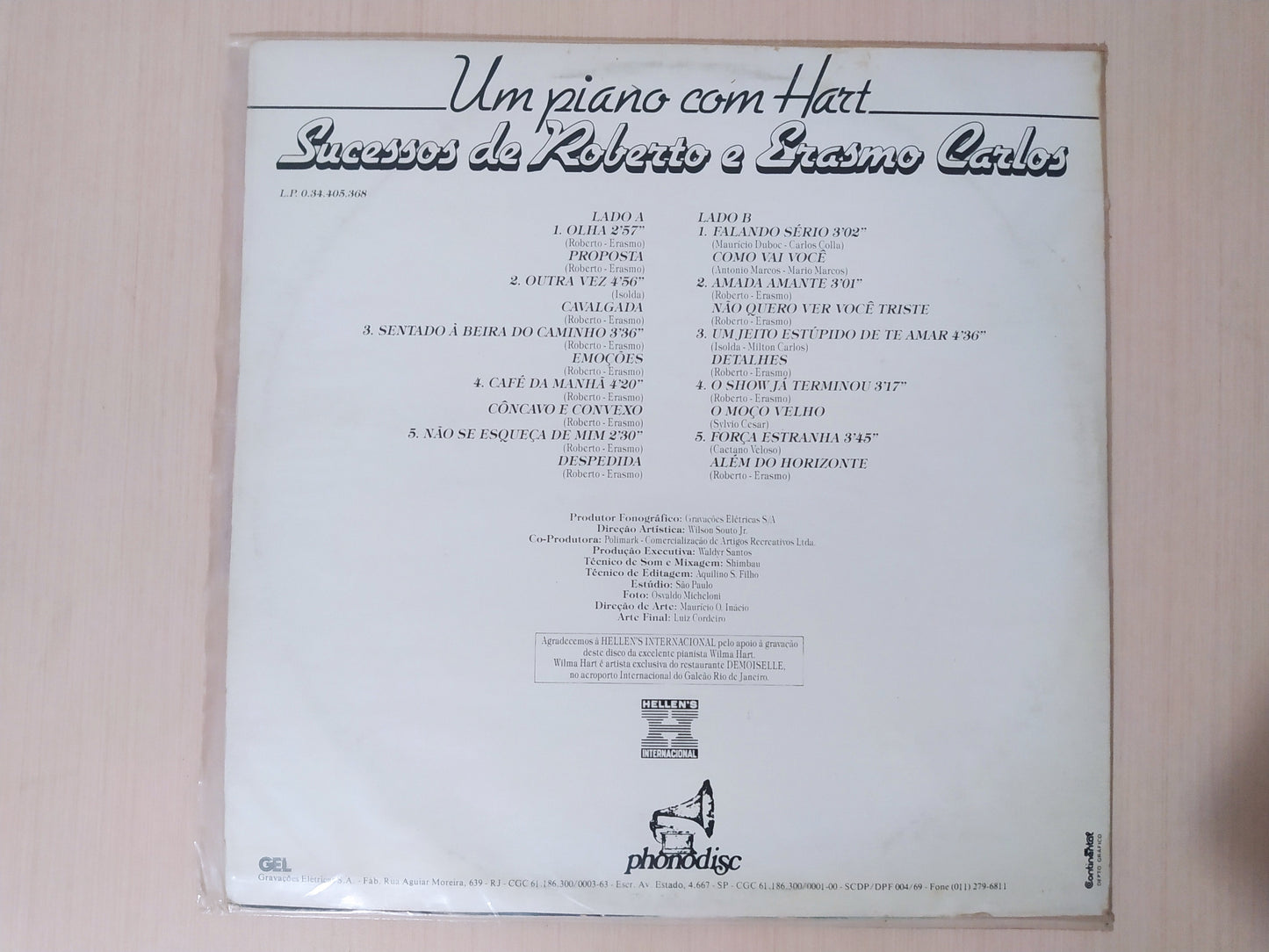 Lp Vinil Wilma Hart Sucessos De Roberto E Erasmo Carlos
