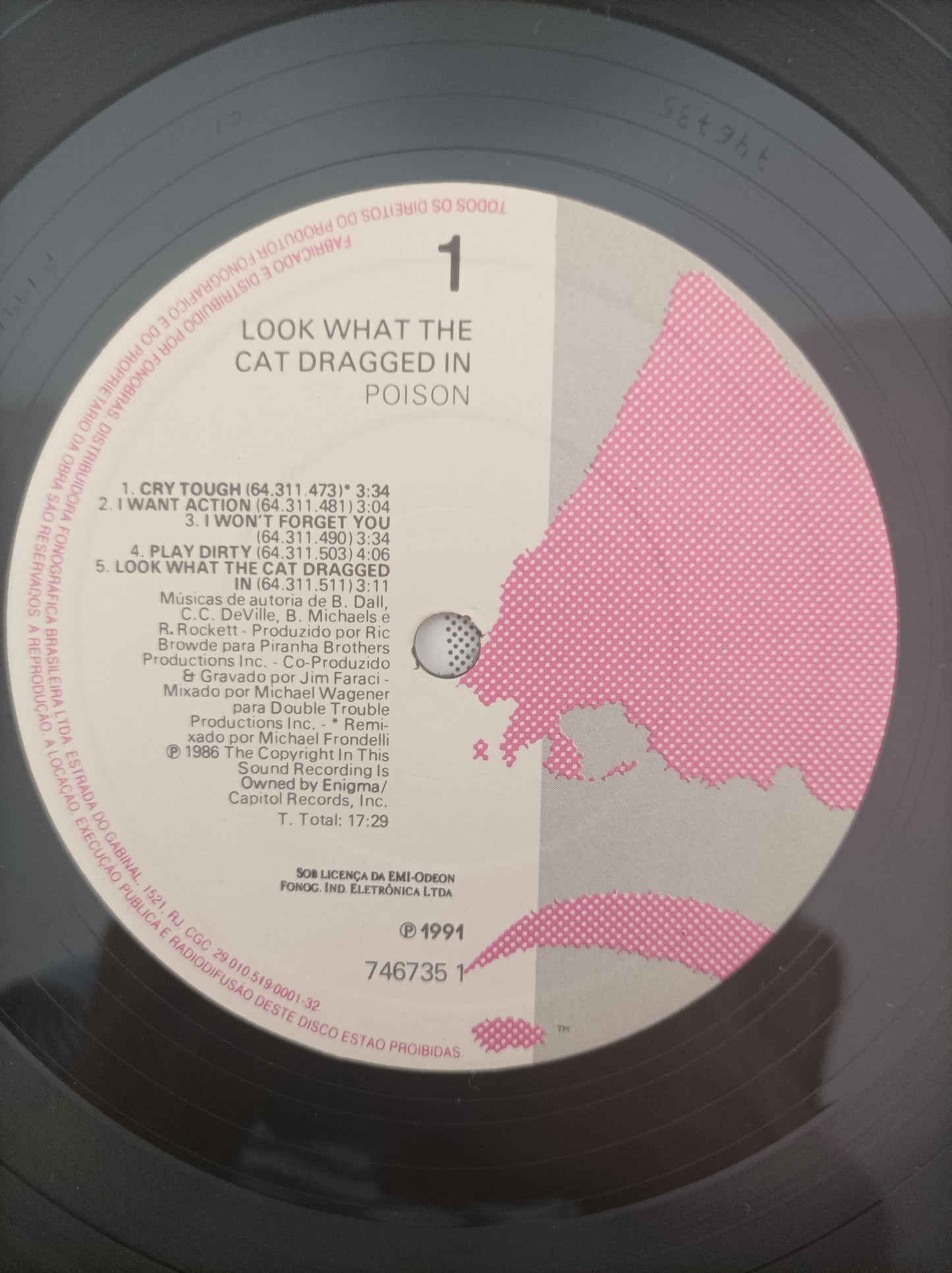 Lp Vinil Poison Look what the Cat Dragged In Com encarte