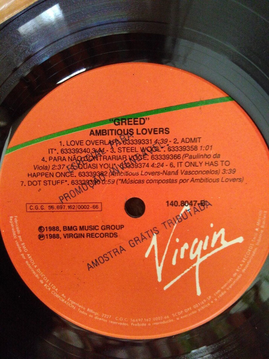Lp Vinil (somente Lp) Greed Ambitious Lovers