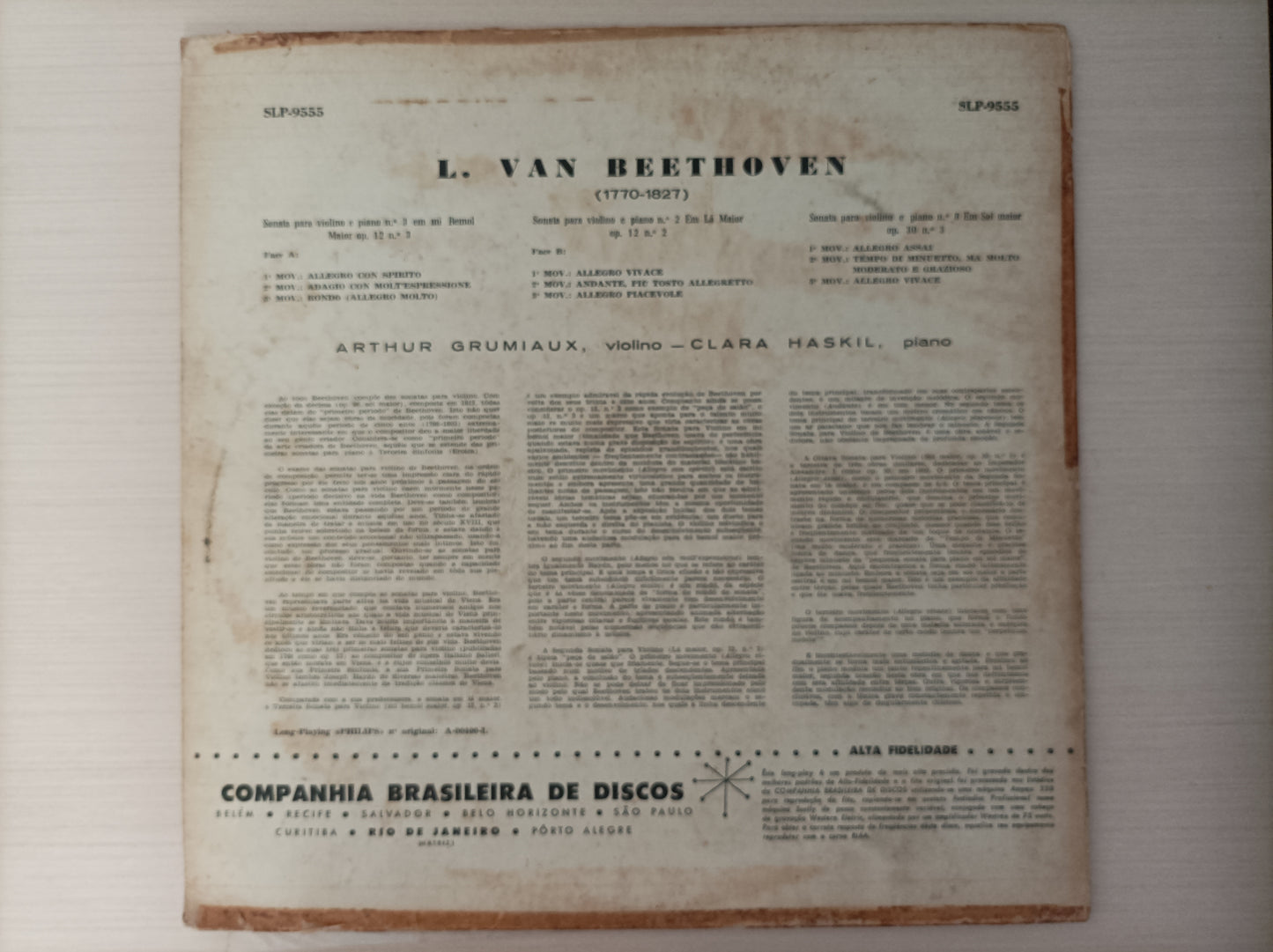 Lp Vinil Clara Haskil & Arthur Grumiaux Beethoven 3