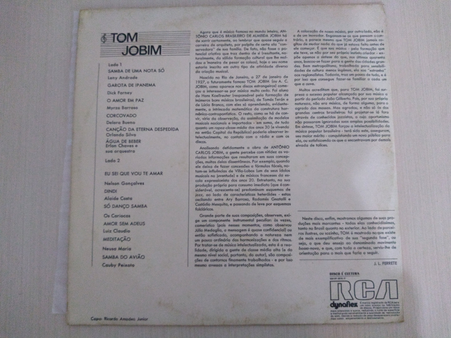 Lp Vinil Antonio Carlos Jobim MPB Grandes Autores