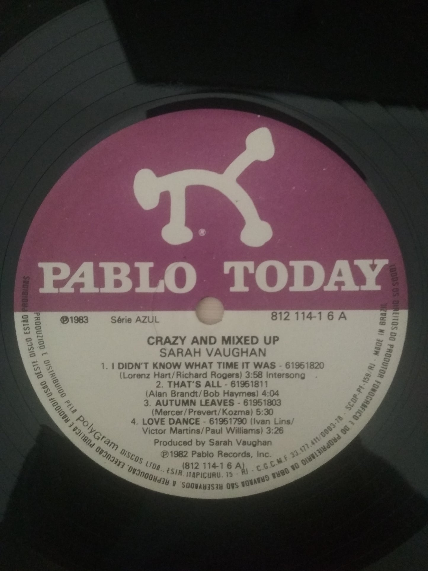 Lp Vinil Sarah Vaughan Crazy and Mixed Up