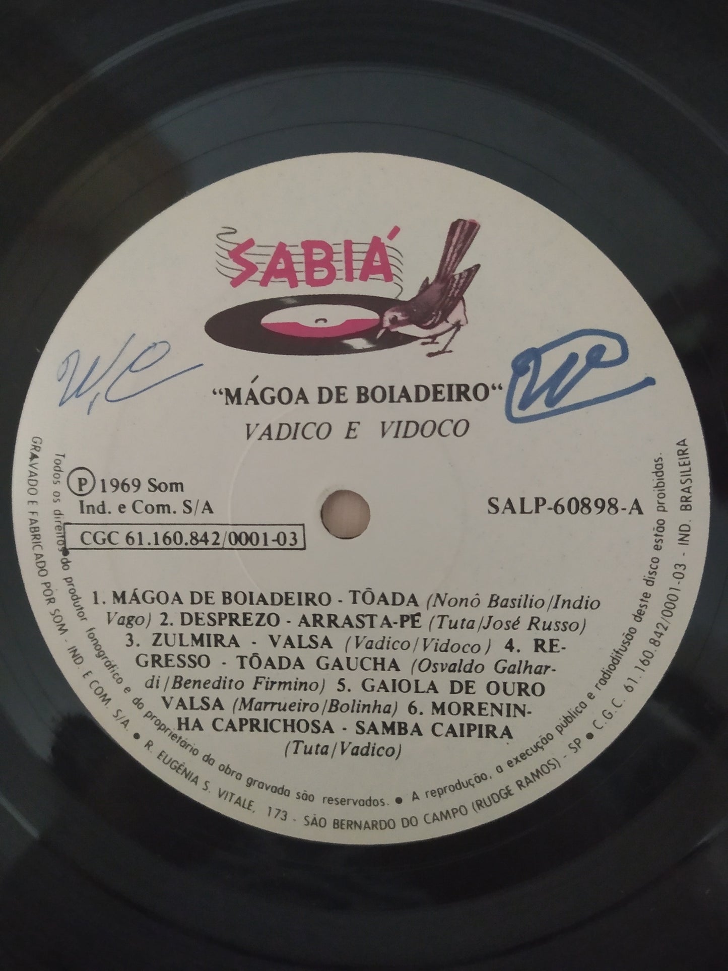 Lp Vinil Vadico E Vidoco Mágoa De Boiadeiro