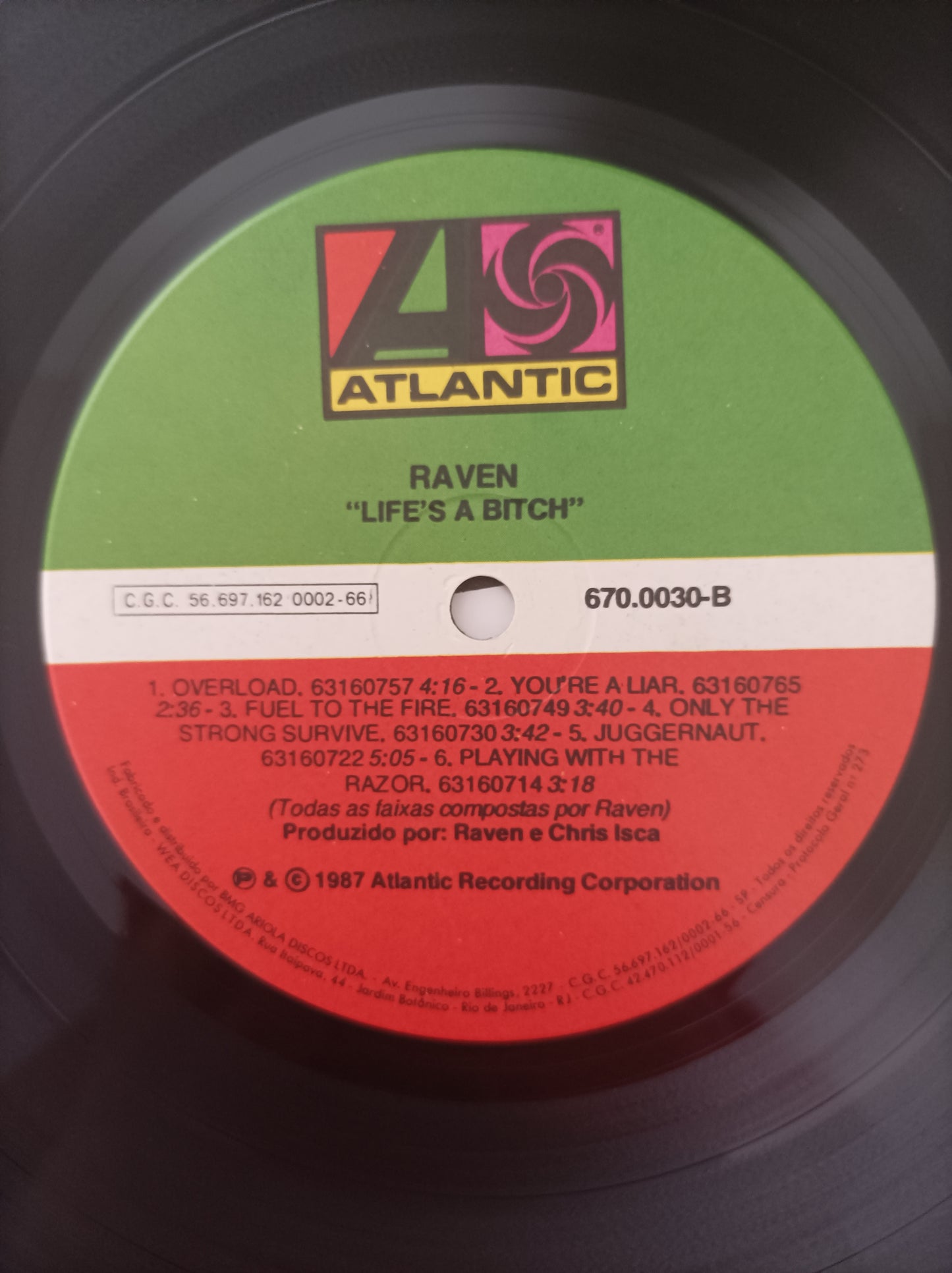 Lp Vinil Raven Life's a bitch Com encarte