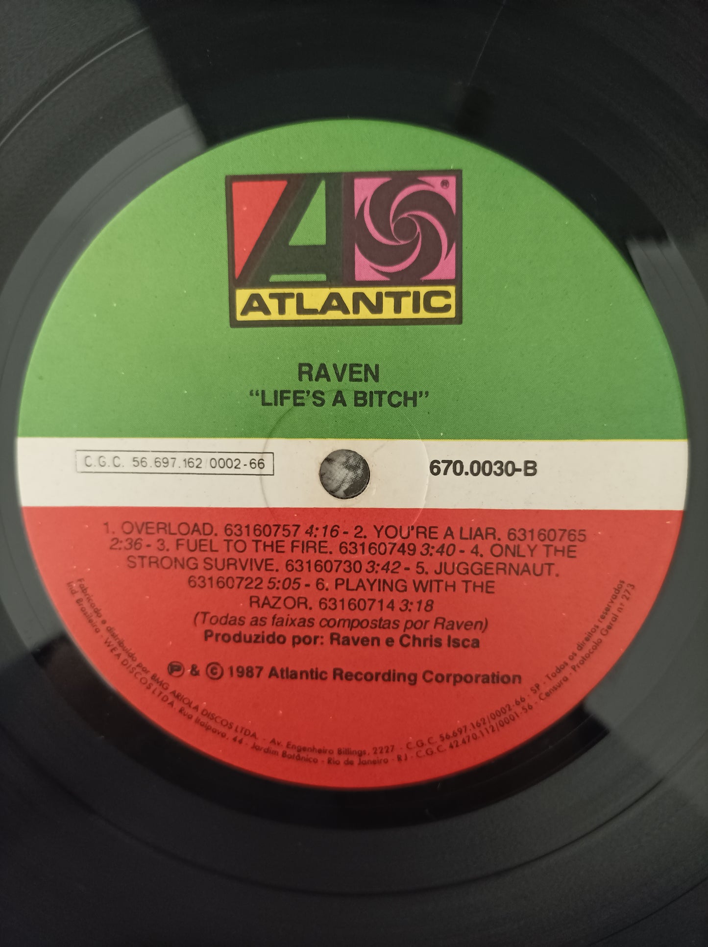 Lp Vinil Raven Life's a bitch Com encarte