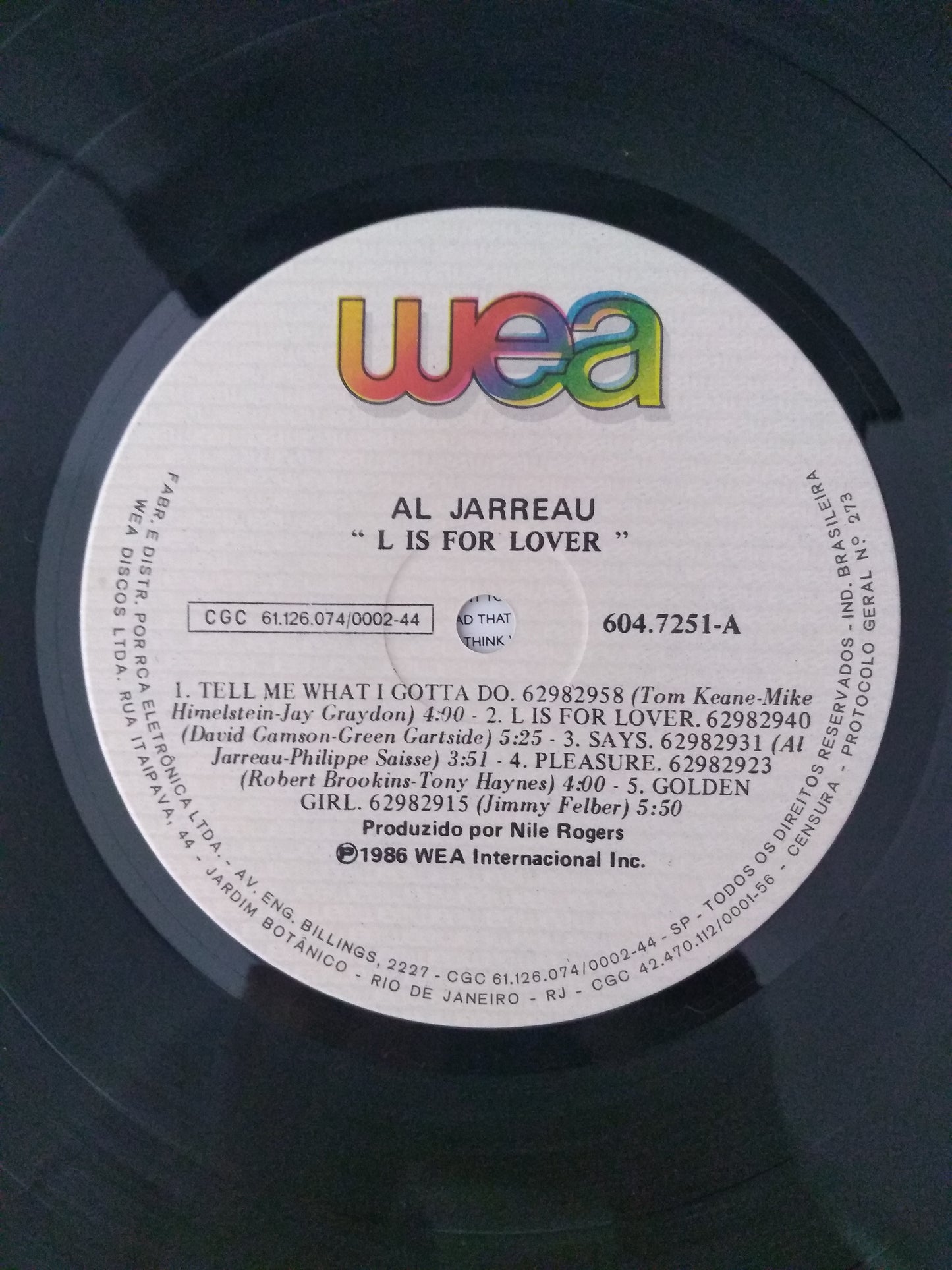 Lp Vinil Al Jarreau Heart's Horizon Com Encarte
