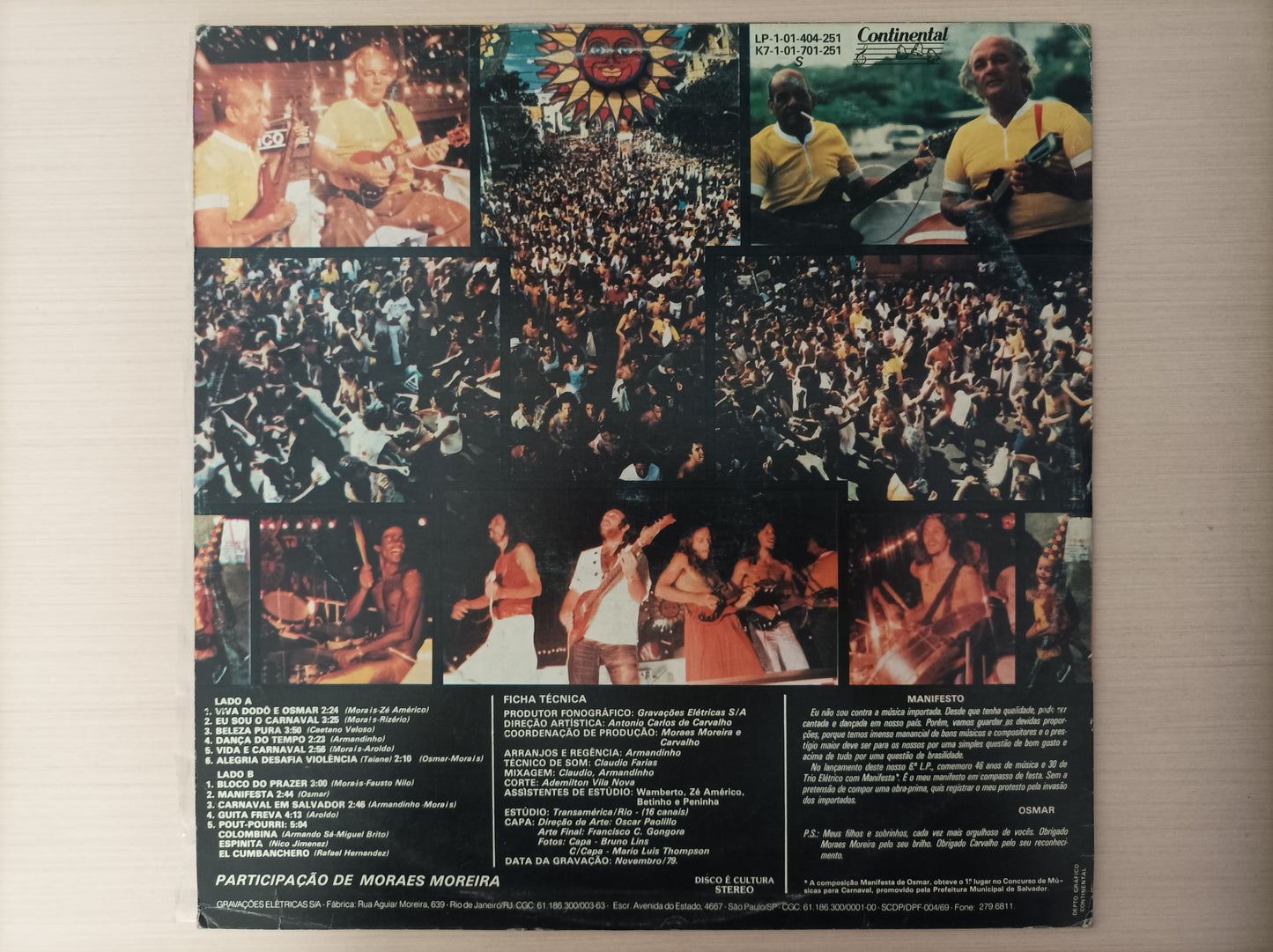 Lp Vinil Armandinho e o trio Dodô & Osmar Bloco do Prazer