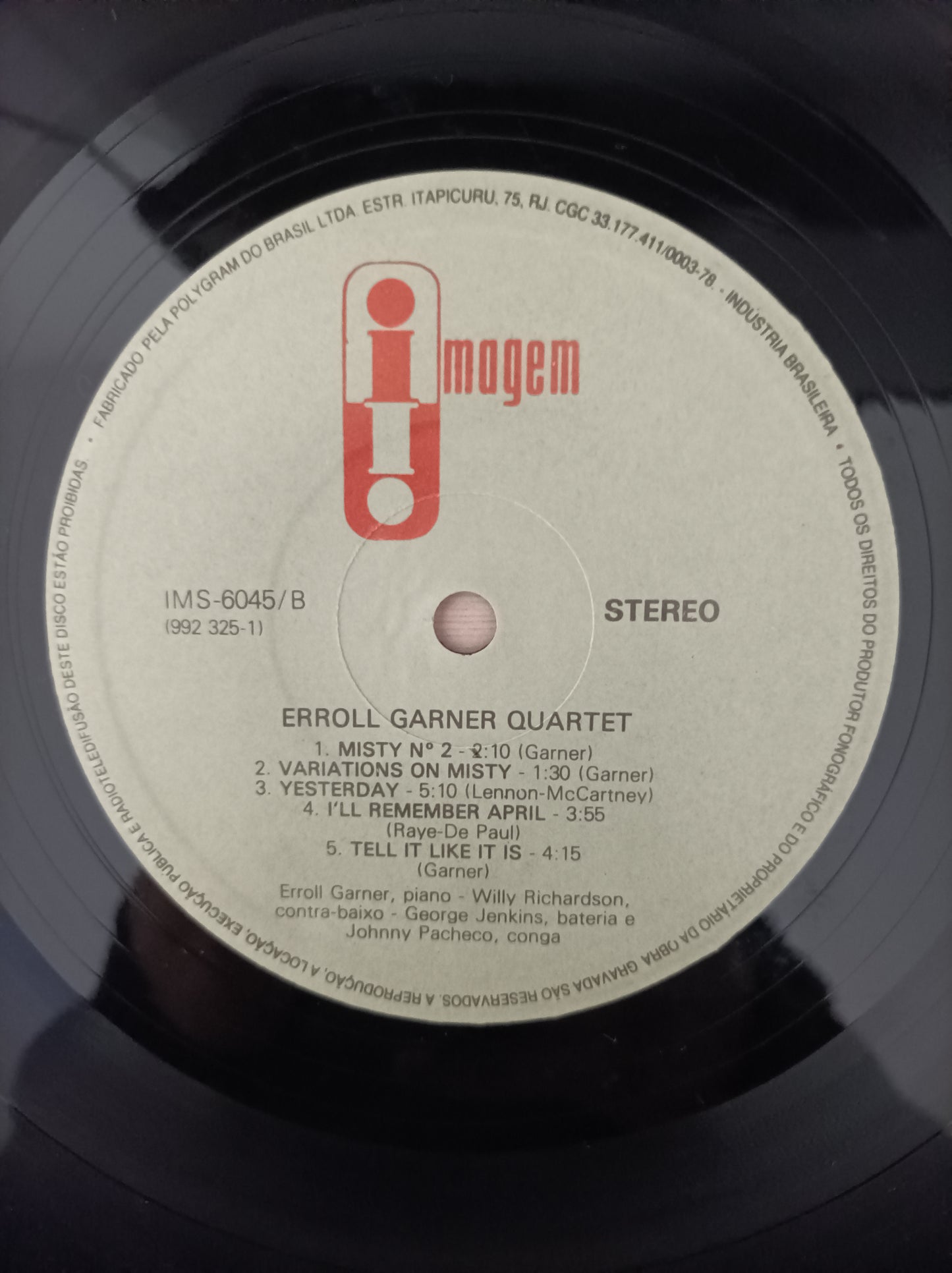 Lp Vinil Erroll Garner Quartet
