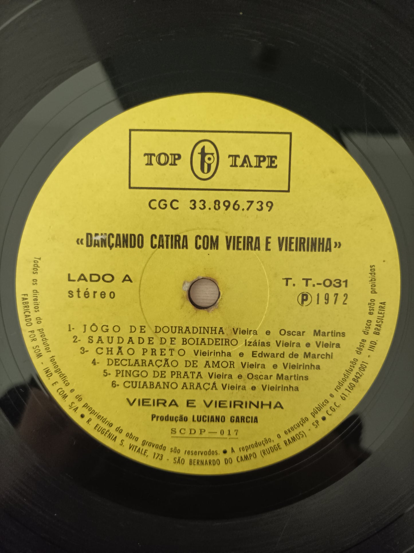 Lp Vinil Viera e Vieirinha Dançando Catira