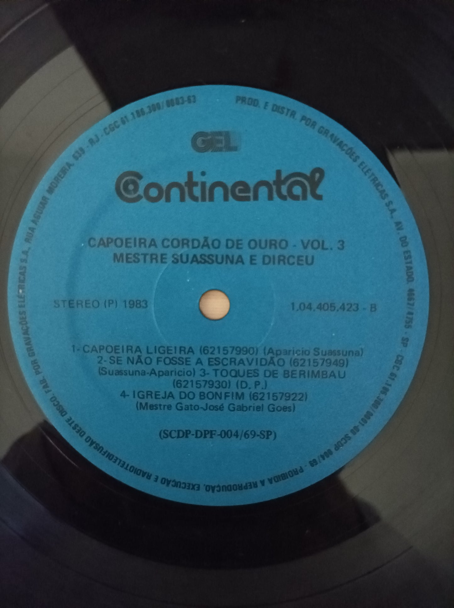 Lp Vinil Suassuna e Dirceu Capoeira Cordão de Ouro Vol. 3