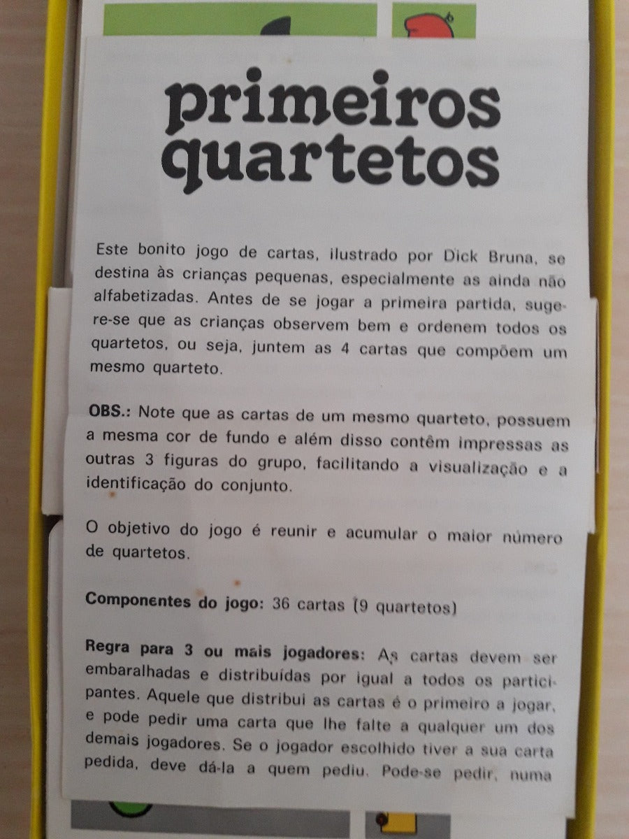 Antigo Jogo De Cartas Grow Primeiros Quartetos