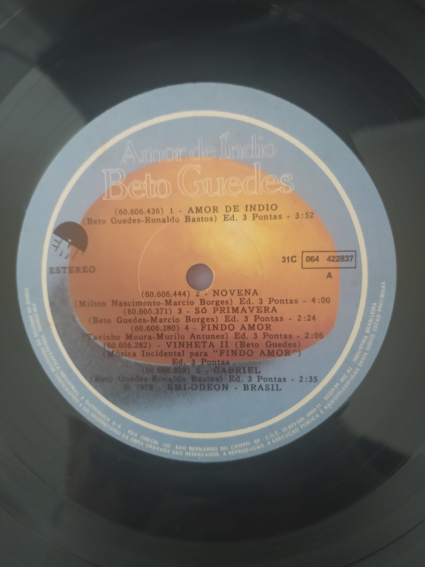 Lp Vinil Beto Guedes Amor de Índio Com Encarte