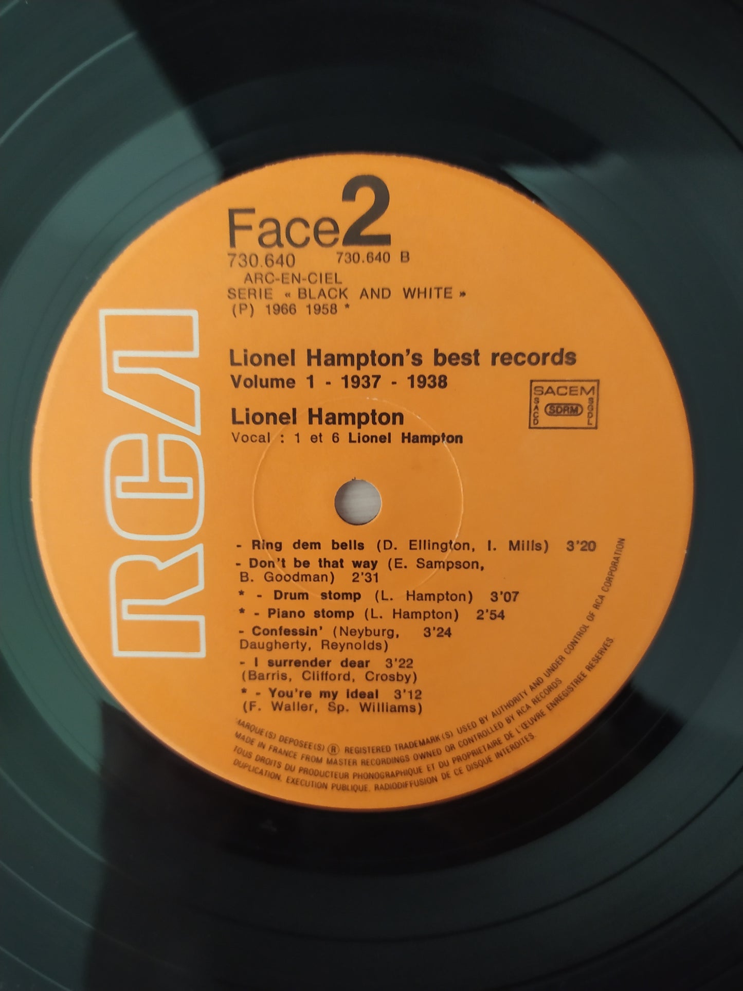 Lp Vinil Lionel Hampton Best Records 1937 - 1938 Importado