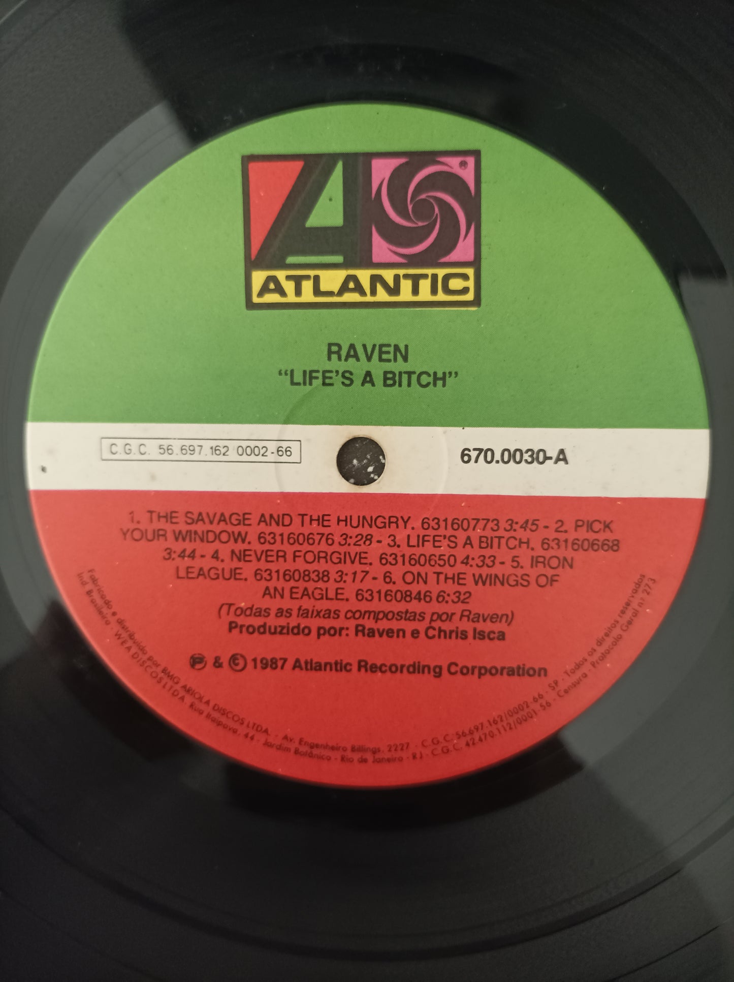 Lp Vinil Raven Life's a bitch Com encarte