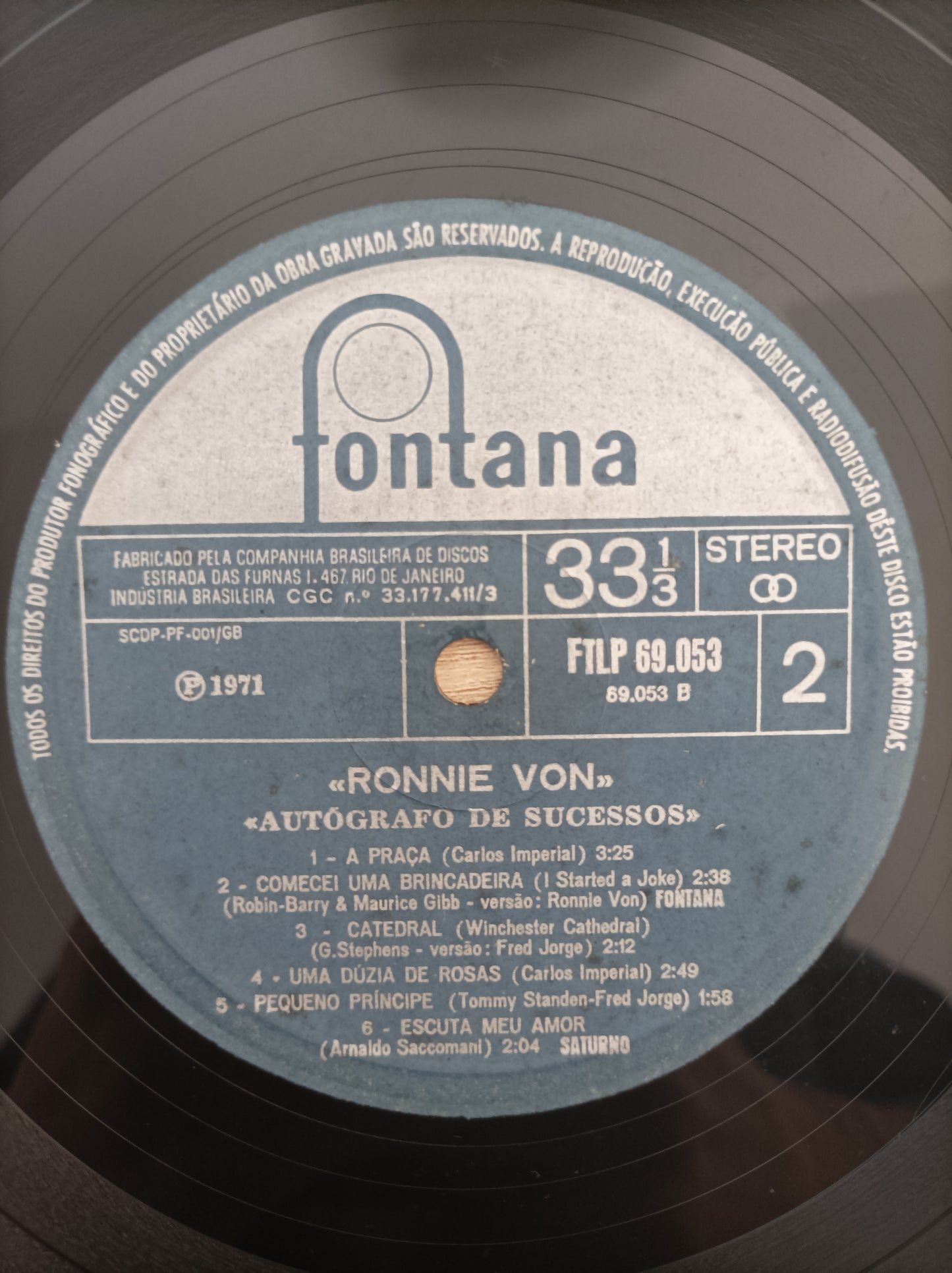 Lp Vinil Ronnie Von Autógrafo de Sucessos