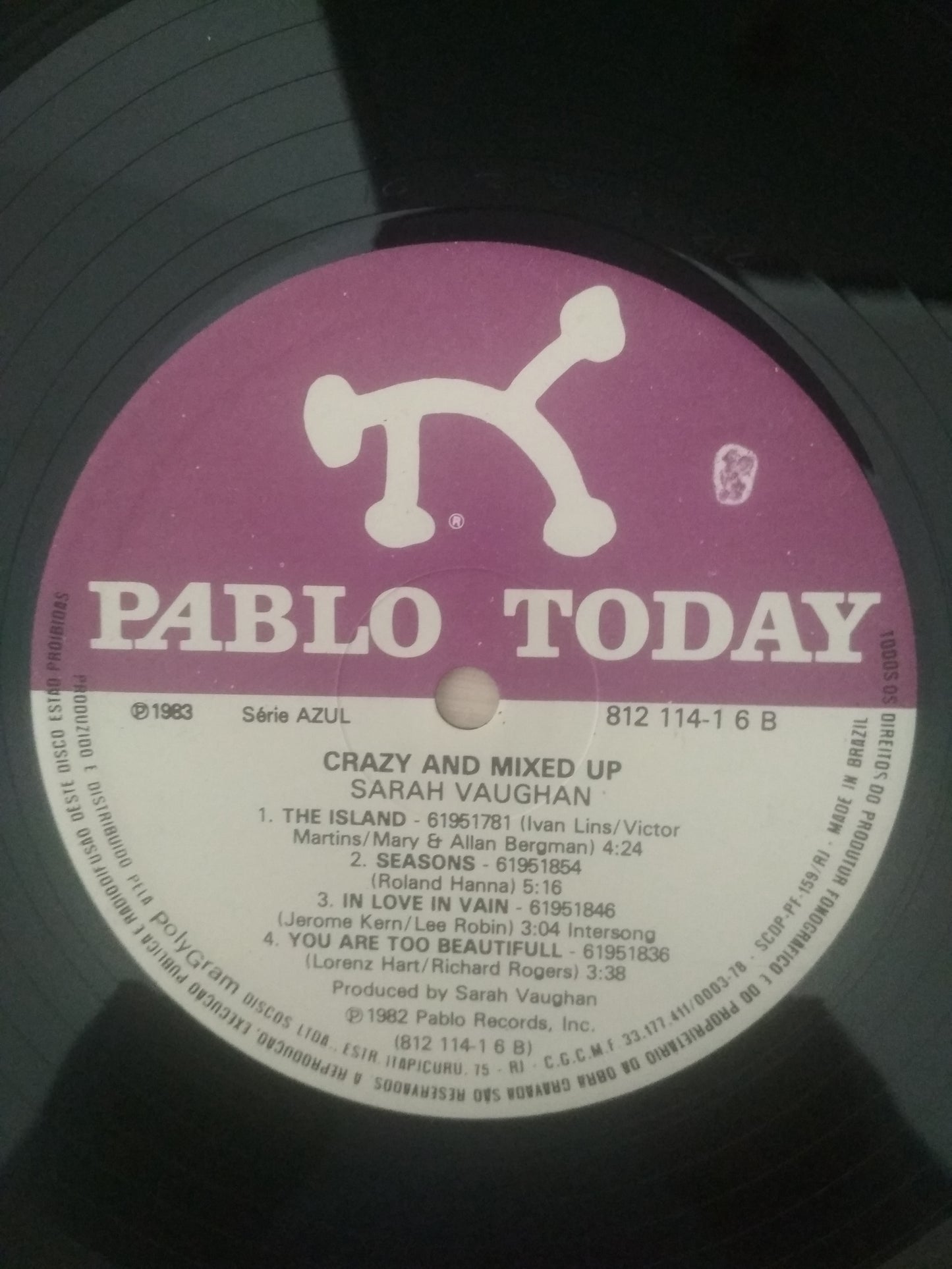 Lp Vinil Sarah Vaughan Crazy and Mixed Up