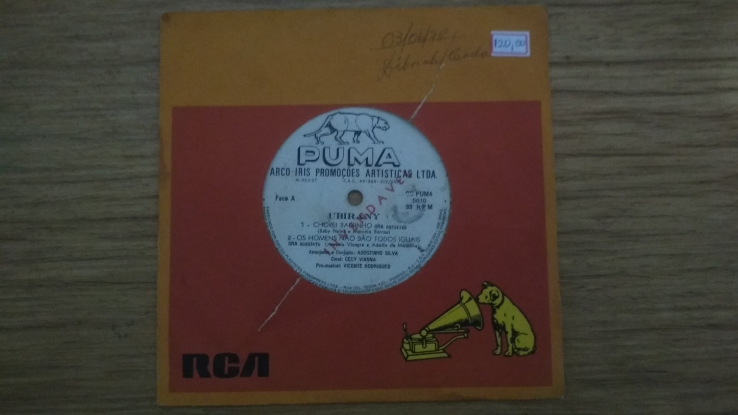 Lp Vinil Compacto Ubirany Chorei no banho