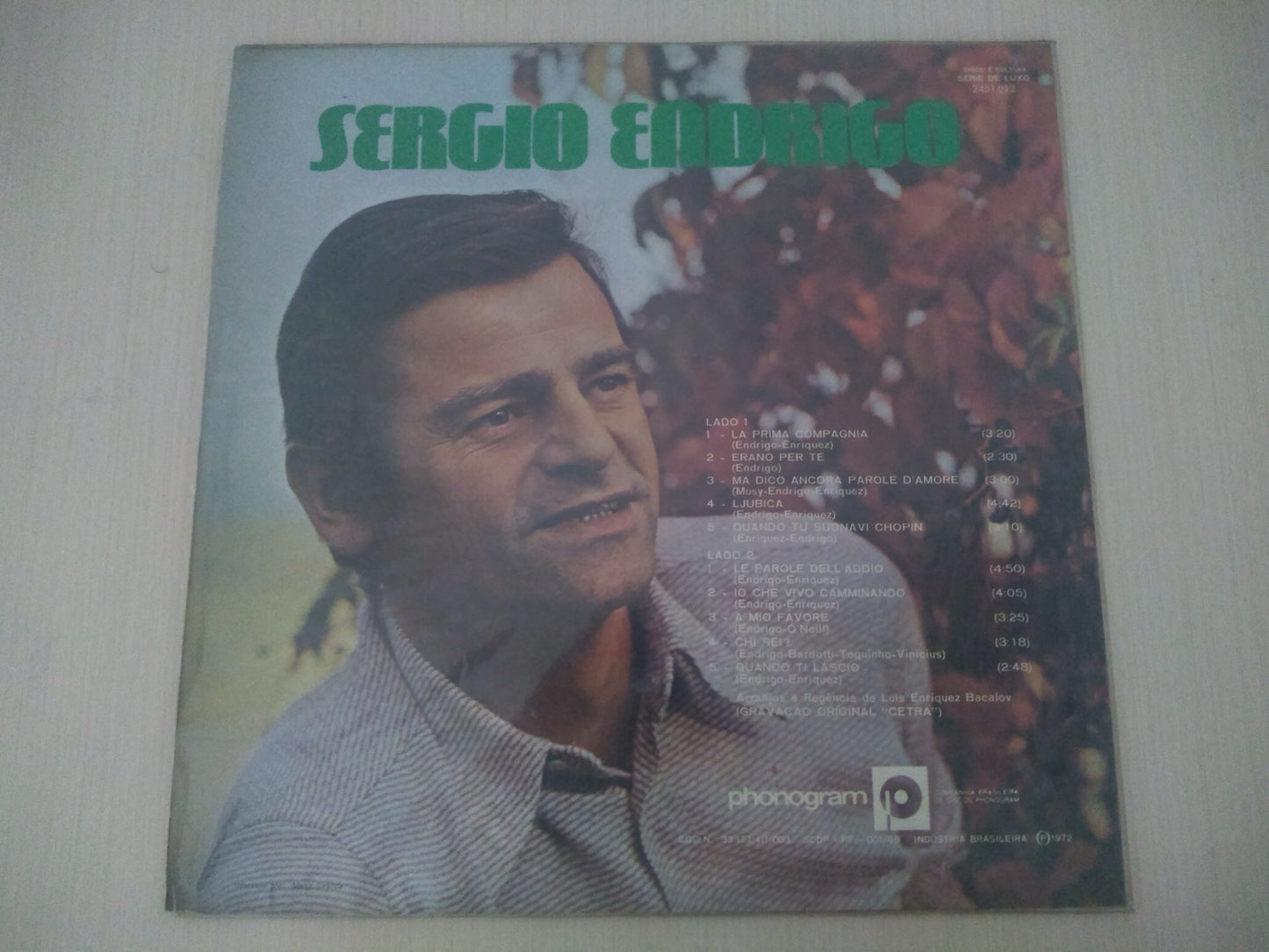 Lp Vinil Sergio Endrigo 1972