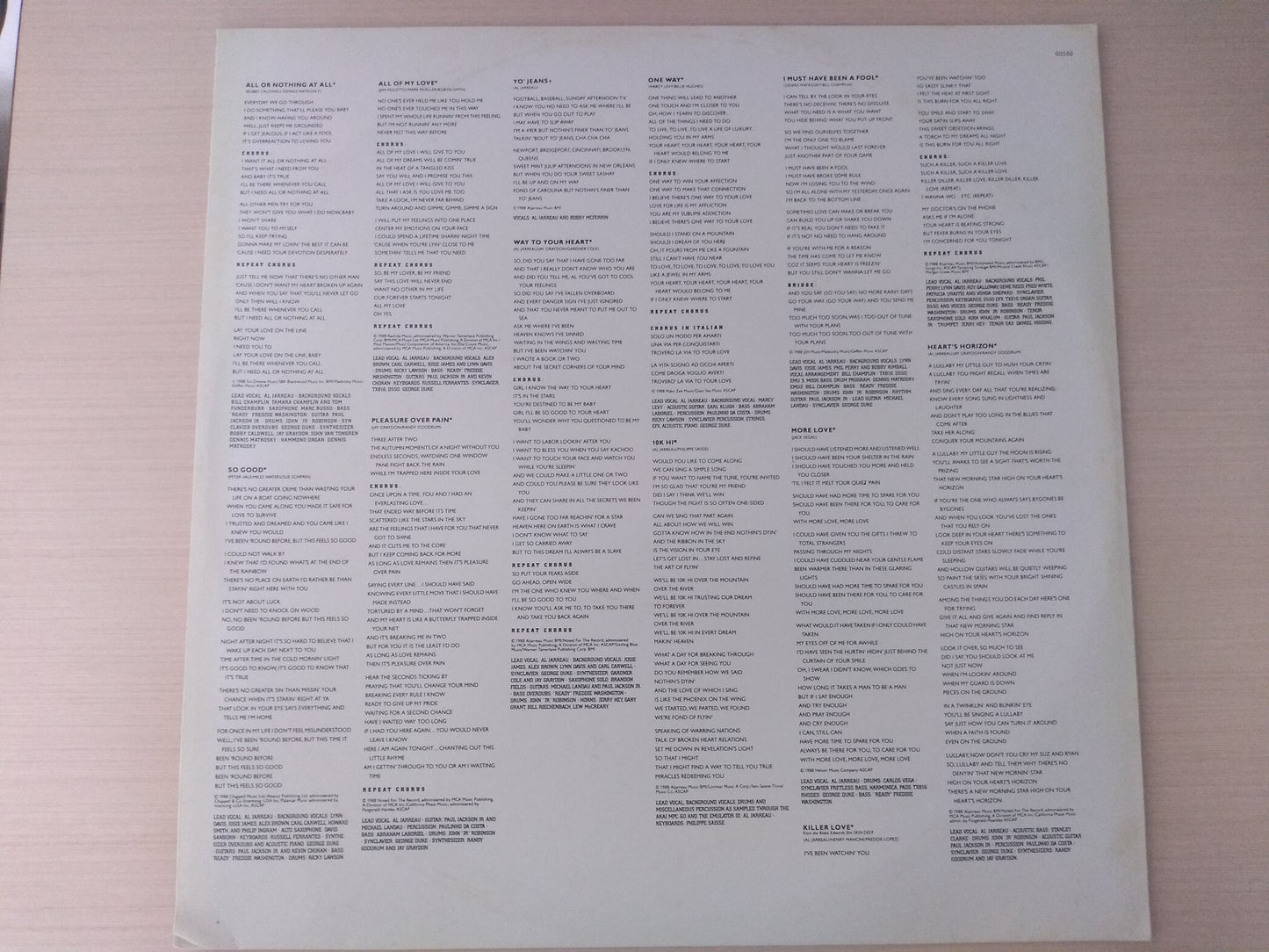 Lp Vinil Al Jarreau Heart's Horizon Com Encarte