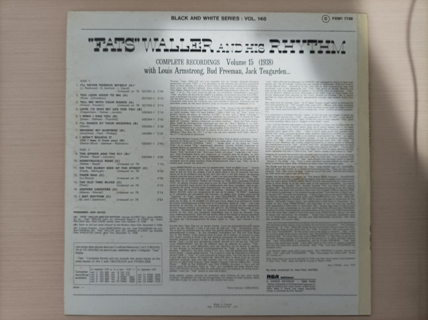 Lp Vinil Fats Waller And His Rhythm Vol. 15 Importado