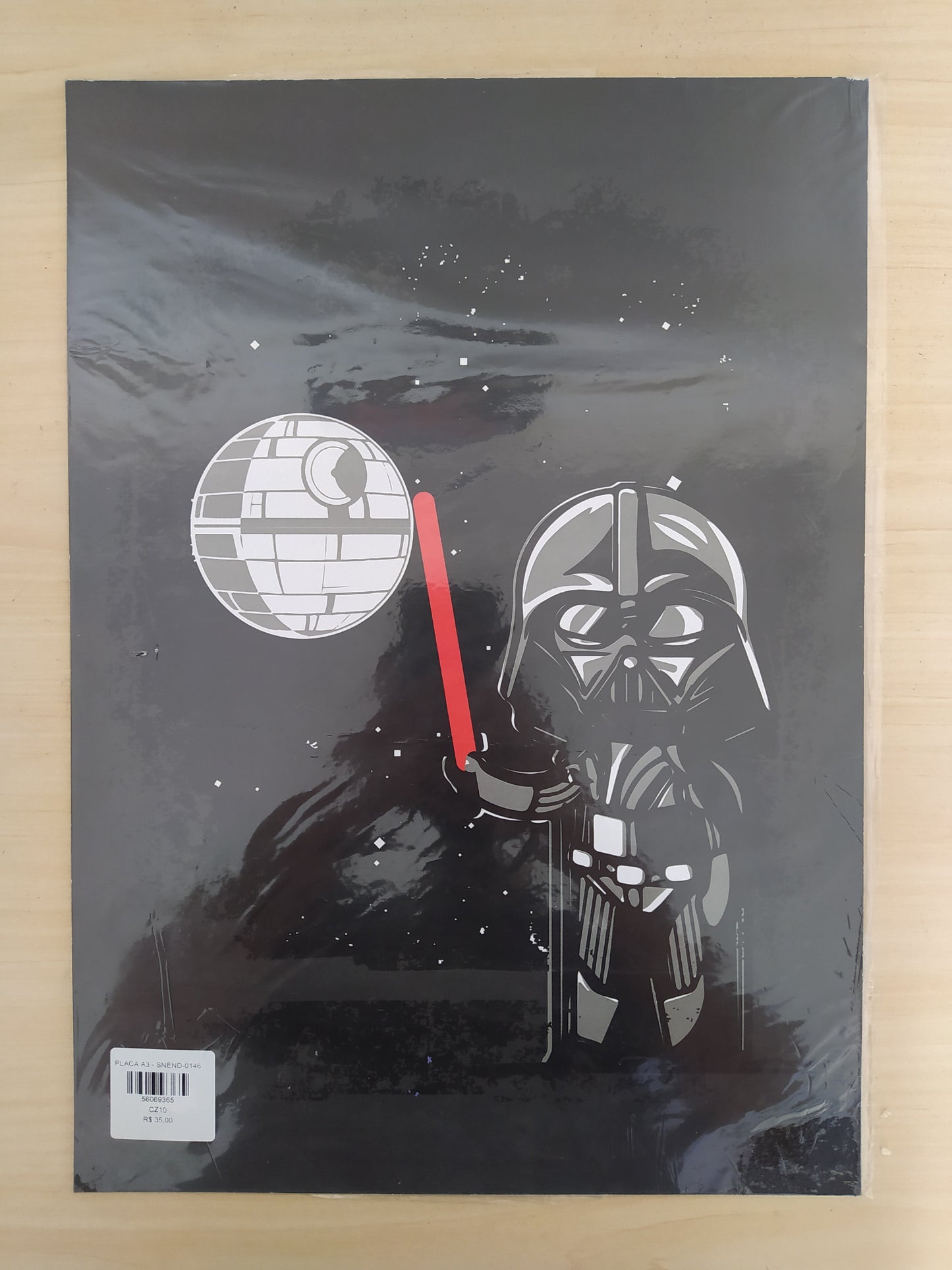 Placa Decorativa Darth Vader A3 De Pvc 29,5 X 41,5cm