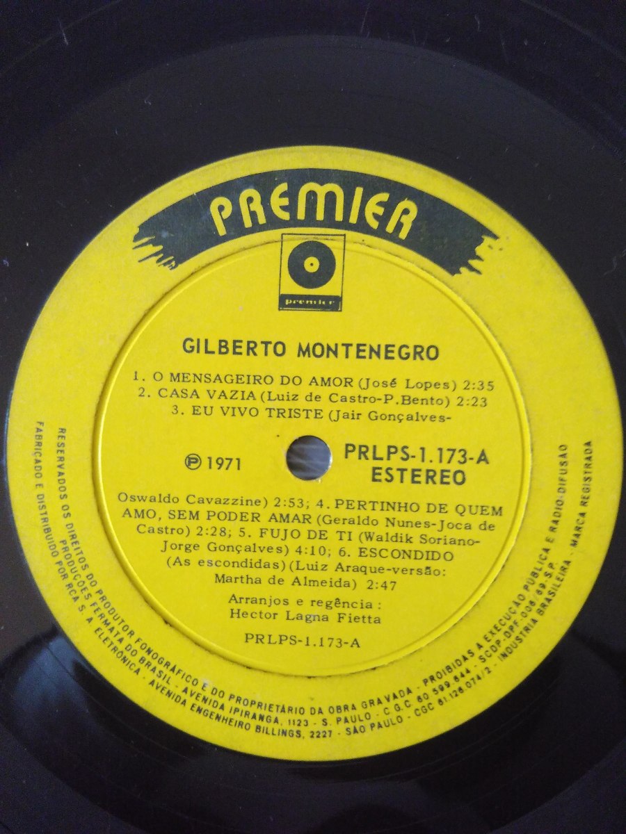 Lp Vinil Gilberto Montenegro 1971