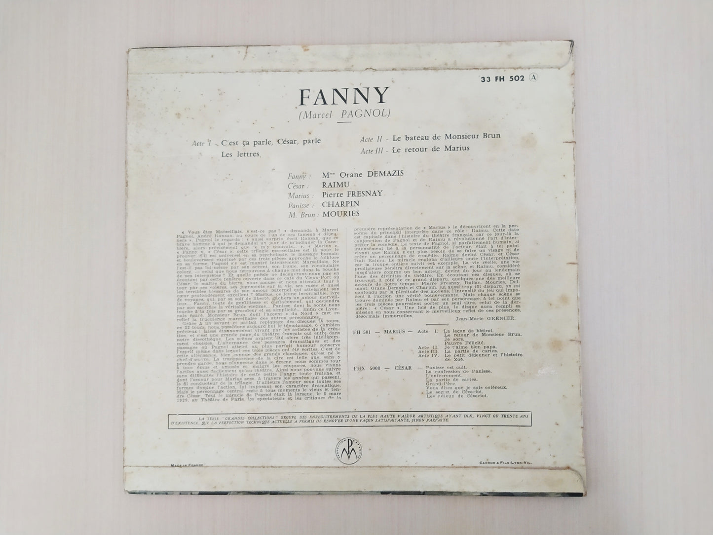 Lp Vinil Fanny De Marcel Pagnol