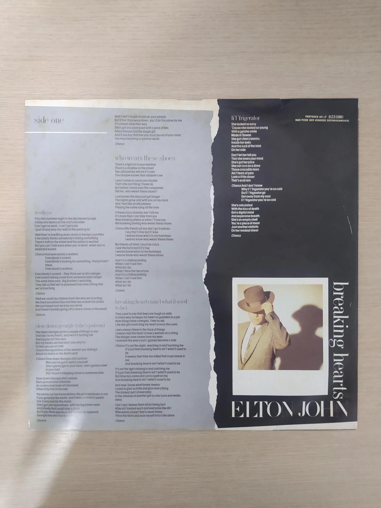 Disco Vinil Breaking Hearts Elton John Com Encarte A