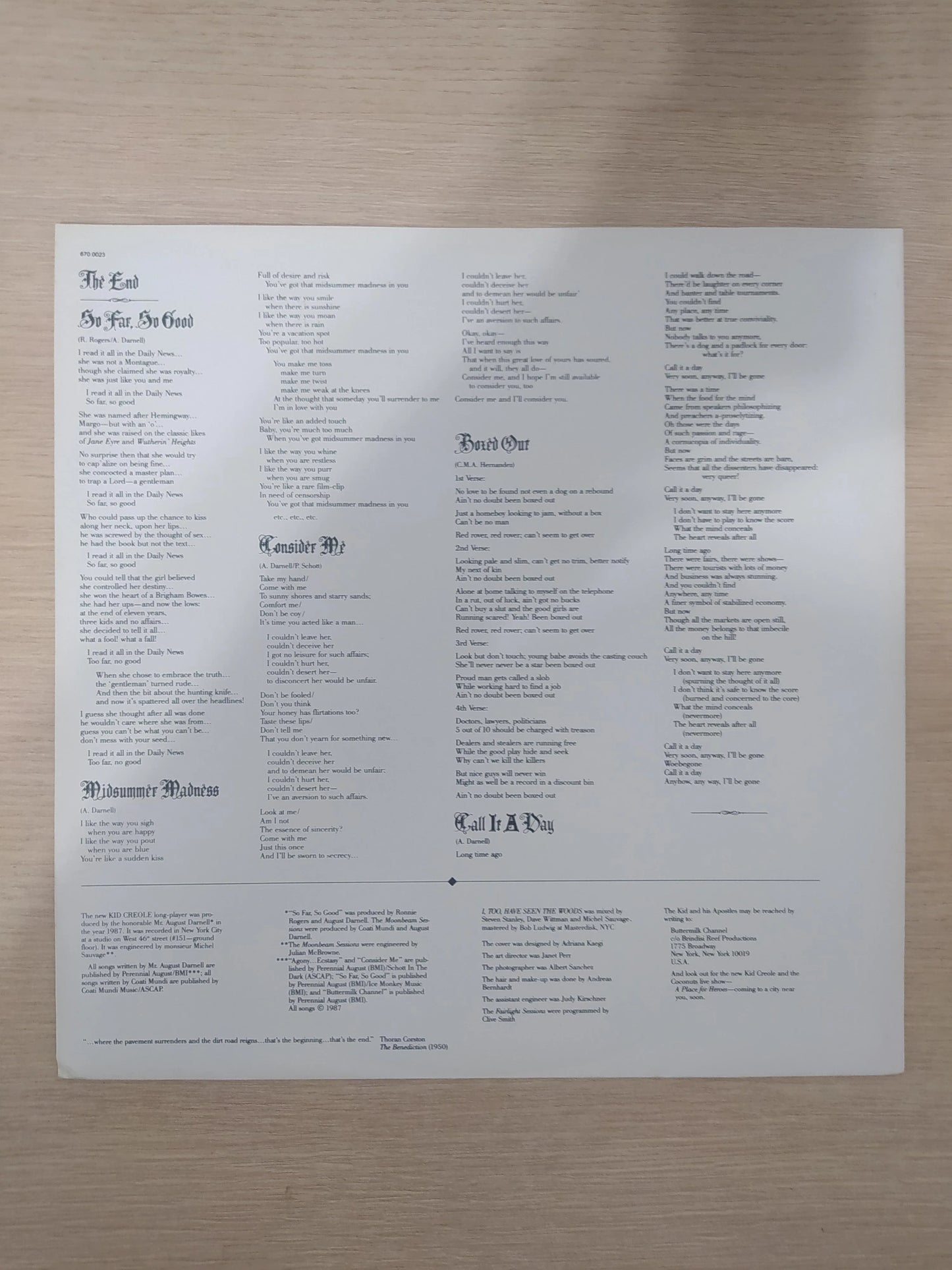 Lp Vinil Kid Creole And The Coconuts I, Too, Have Seen The Woods Com Encarte