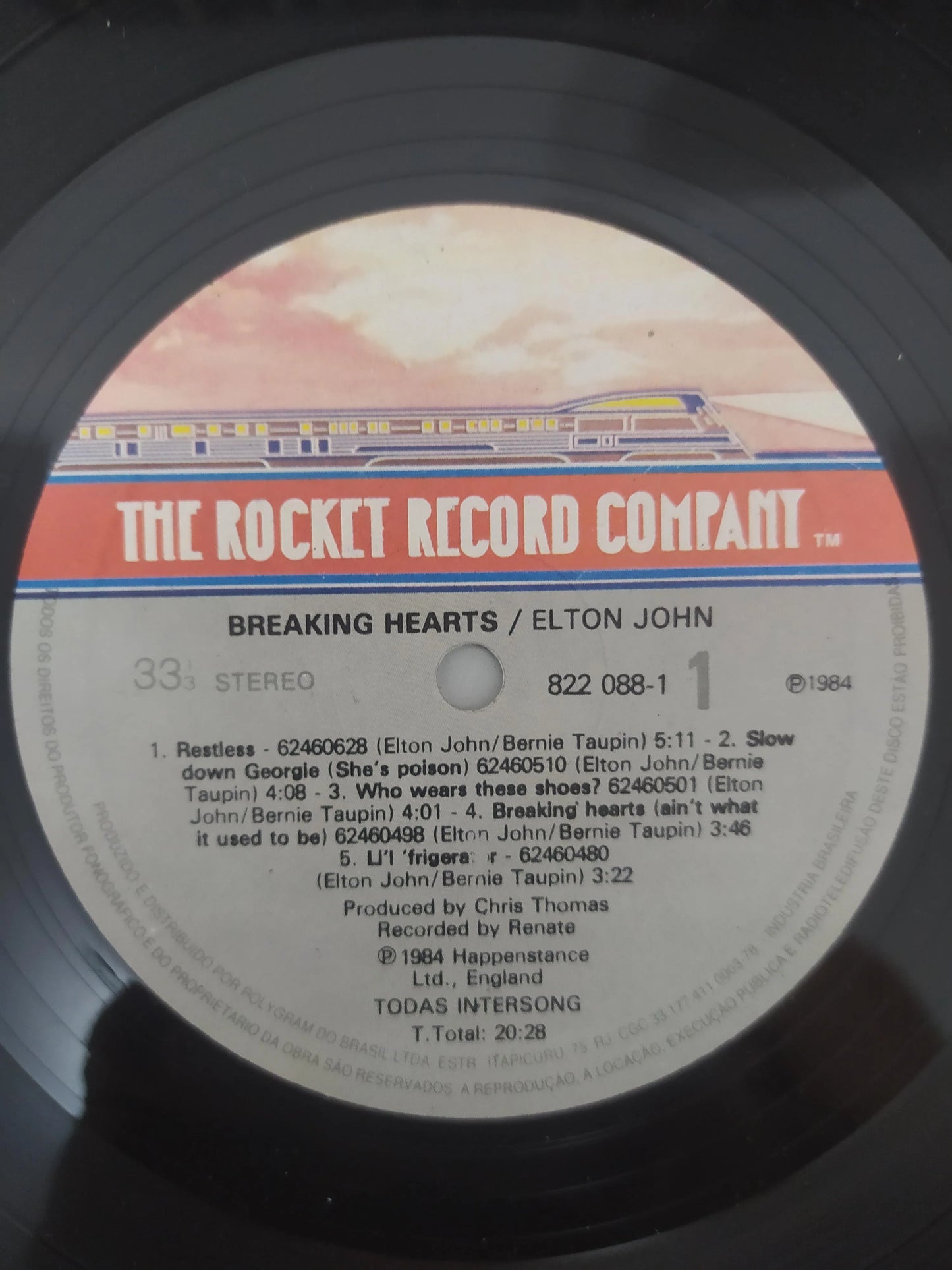 Lp Vinil Elton John Breaking Hearts Com Encarte