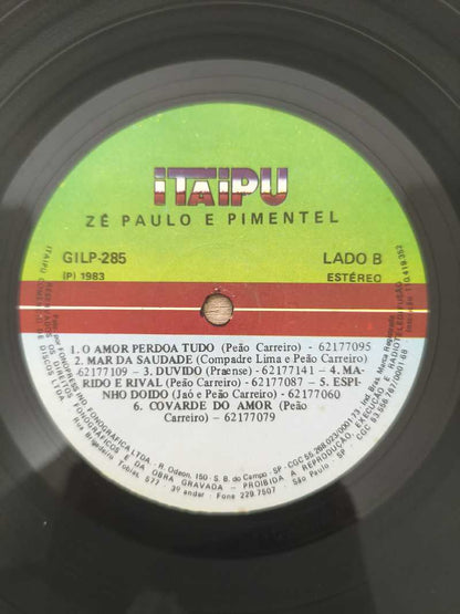 Lp Vinil Zé Paulo & Pimentel 1983