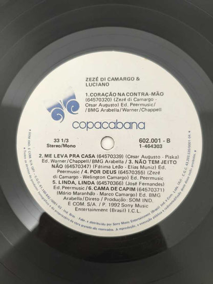 Lp Vinil Zezé Di Camargo & Luciano 1992 Com Encarte