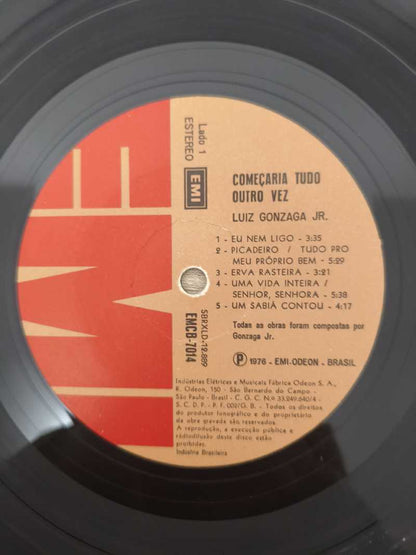 Lp Vinil Gonzaguinha Começaria Tudo Outra Vez...