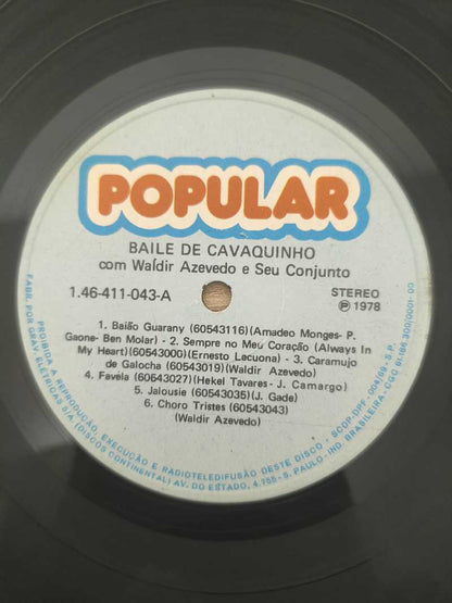 Lp Vinil Waldir Azevedo Baile Do Cavaquinho