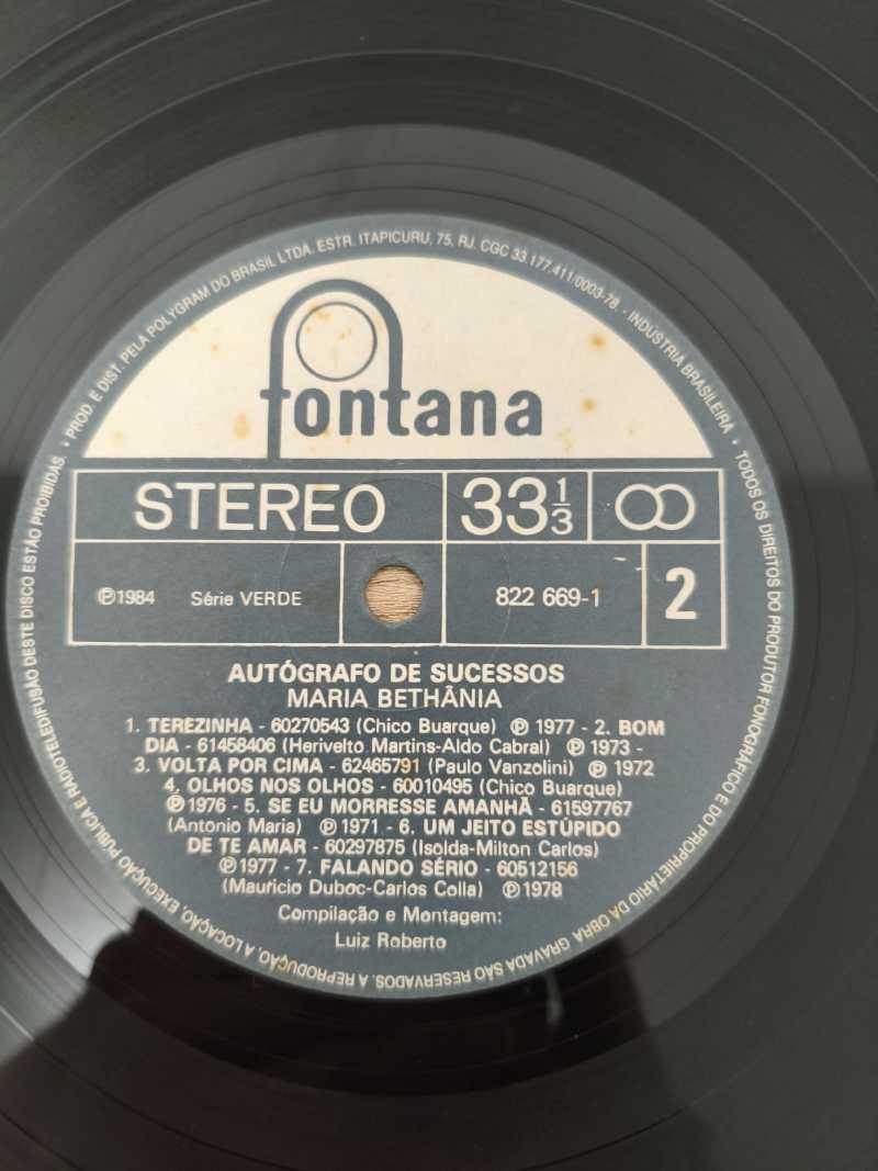 Lp Vinil Maria Bethânia Autógrafos de Sucesso