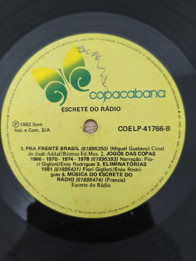 Lp Vinil Escrete do Rádio Copa 1958 1978