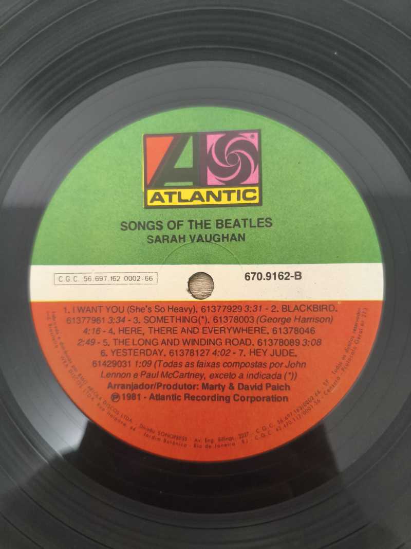 Lp Vinil Sarah Vaughan Songs Of The Beatles