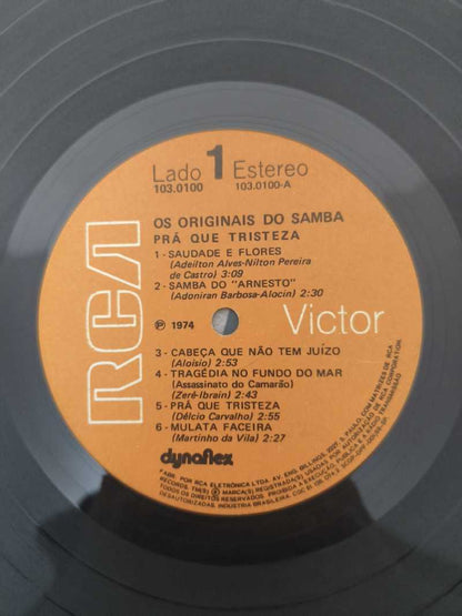 Lp Vinil Os Originais Do Samba Pra Que Tristeza Com Encarte