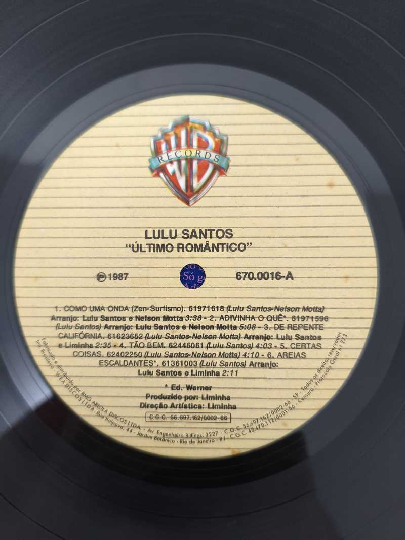 Lp Vinil Lulu Santos Último Romântico Com Encarte