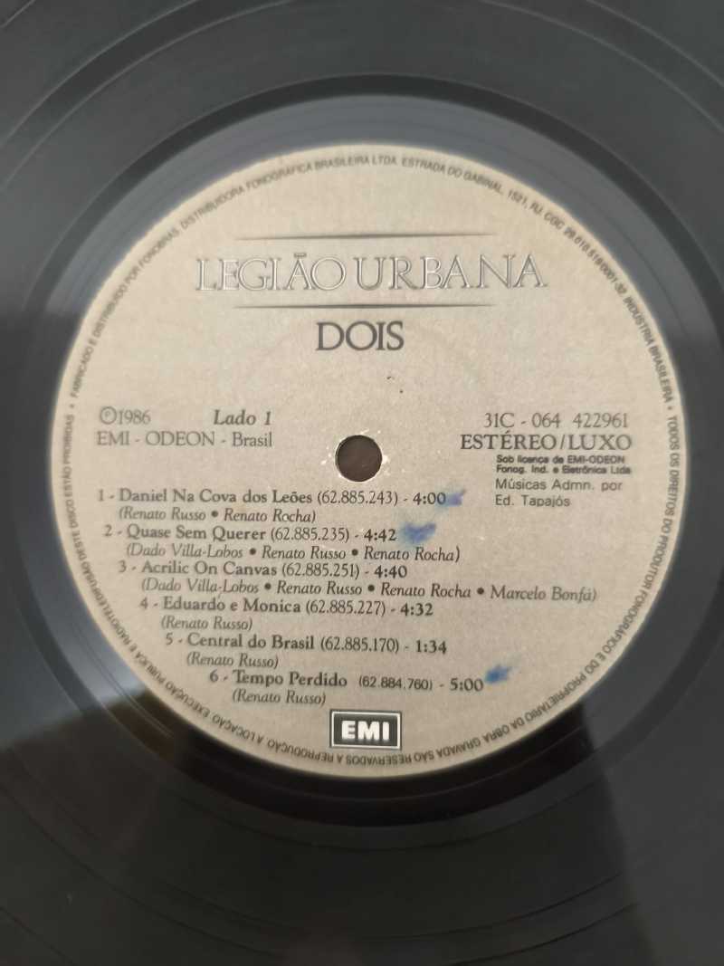 Lp Vinil Legião Urbana Dois Com Encarte, Leia