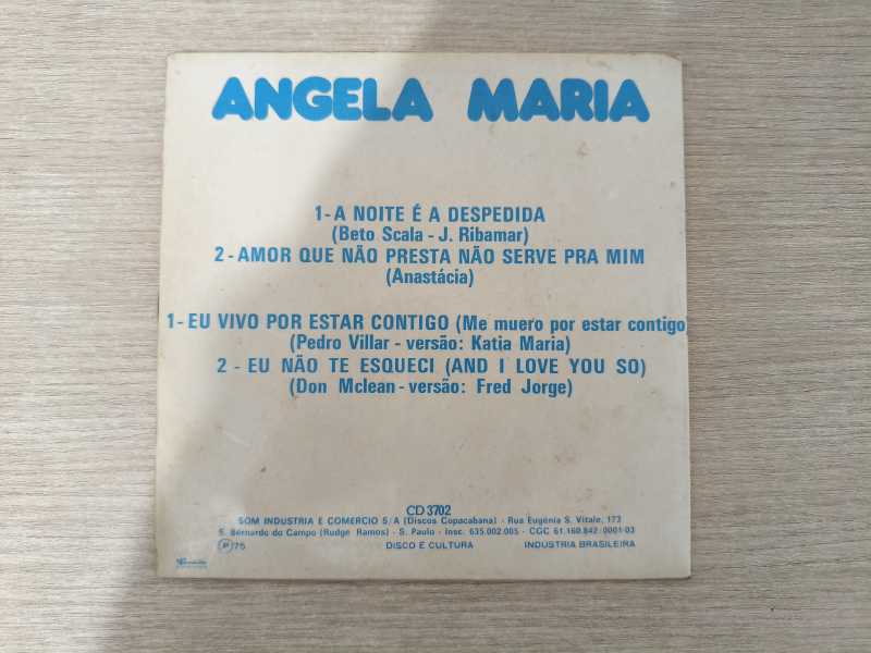 Compacto Vinil Ângela Maria A Noite É A Despedida