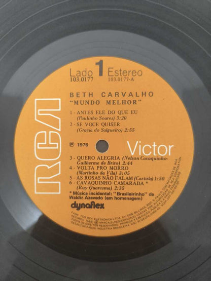 Lp Vinil Beth Carvalho Mundo Melhor Com Encarte