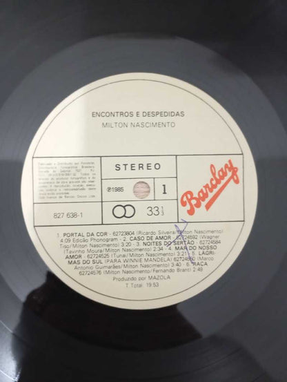 Lp Vinil Milton Nascimento Encontros E Despedidas