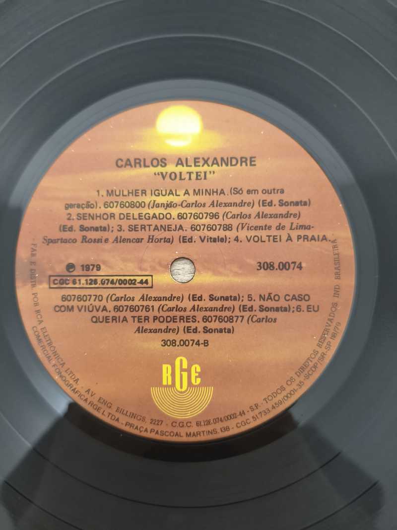 Lp Vinil Carlos Alexandre Voltei