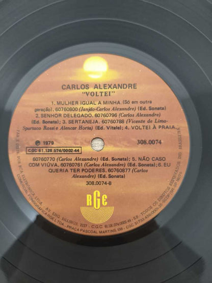 Lp Vinil Carlos Alexandre Voltei