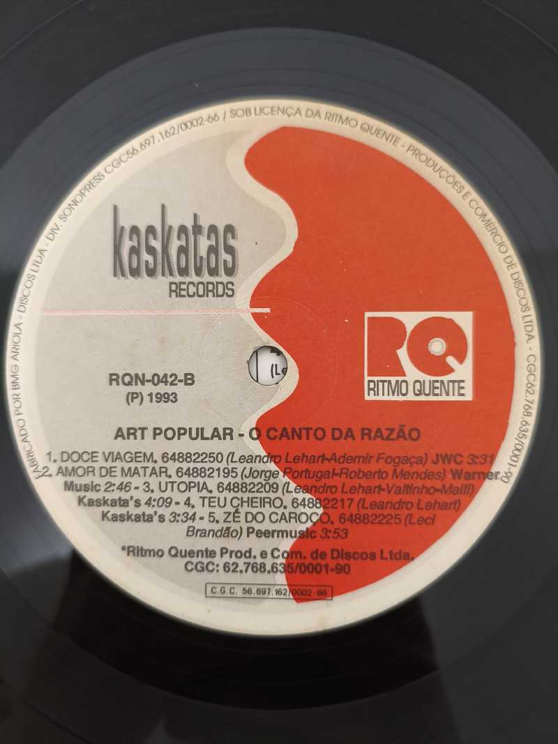 Lp Vinil Art Popular O Canto Da Razão Com Encarte