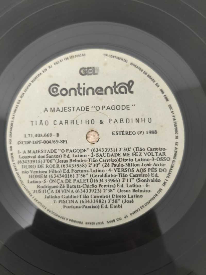 Lp Vinil Tião Carreiro E Pardinho A Majestade "O Pagode"