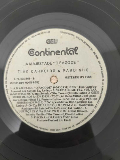 Lp Vinil Tião Carreiro E Pardinho A Majestade "O Pagode"