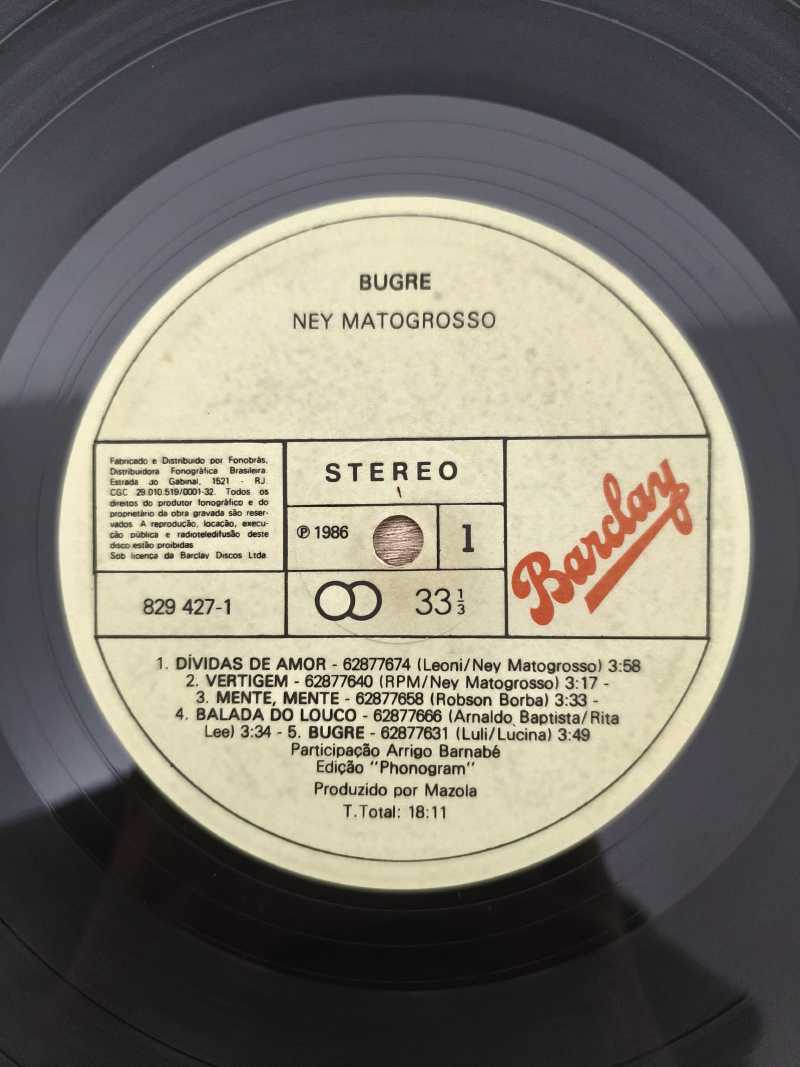 Lp Vinil Ney Matogrosso Bugre
