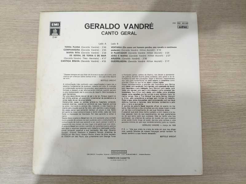 Lp Vinil Geraldo Vandré Canto Geral